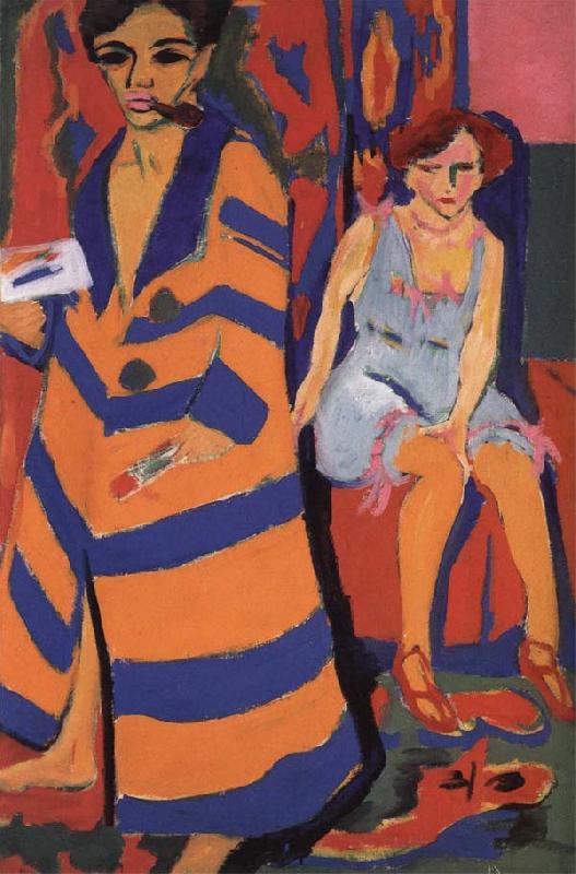 Ernst Ludwig Kirchner Self-Portrait with Model oil painting image